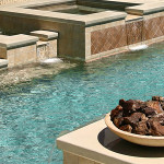 Beautiful Pool and Spa with fire pits
