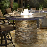 Fire Pit Built-In to Barbecue Island