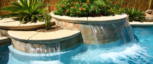 Beautiful Pool Waterfalls and Design Accents