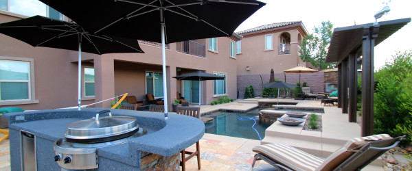 Custom Outdoor Kitchen & Pool by 360 Exteriors of Las Vegas, NV